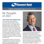 Sunwest Bank - April Newsletter