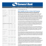 Sunwest Bank - May Newsletter